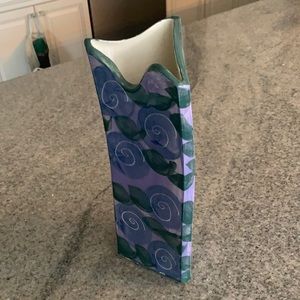 Vase, triangle lavender art pottery by linden hill